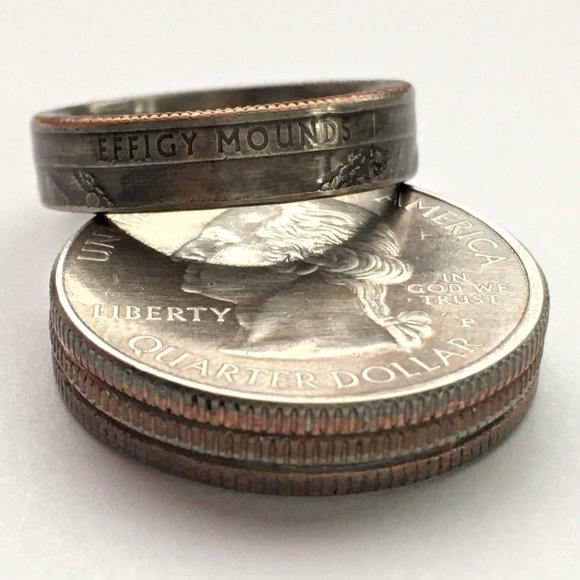 Tampa Coin Rings Jewelry - 2017 Iowa State National Parks Quarter Coin Ring